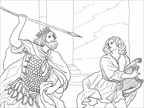 David Flees Coloring Page